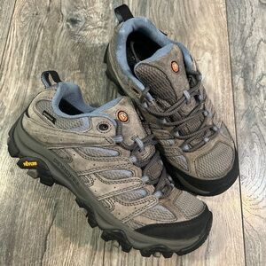merrell moab 3 womens size 8 wide shoes gray suede waterproof hiking sneakers